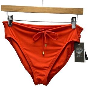 Vince Camuto Tie Waist Bikini Bottom - Red Sunset - size Medium